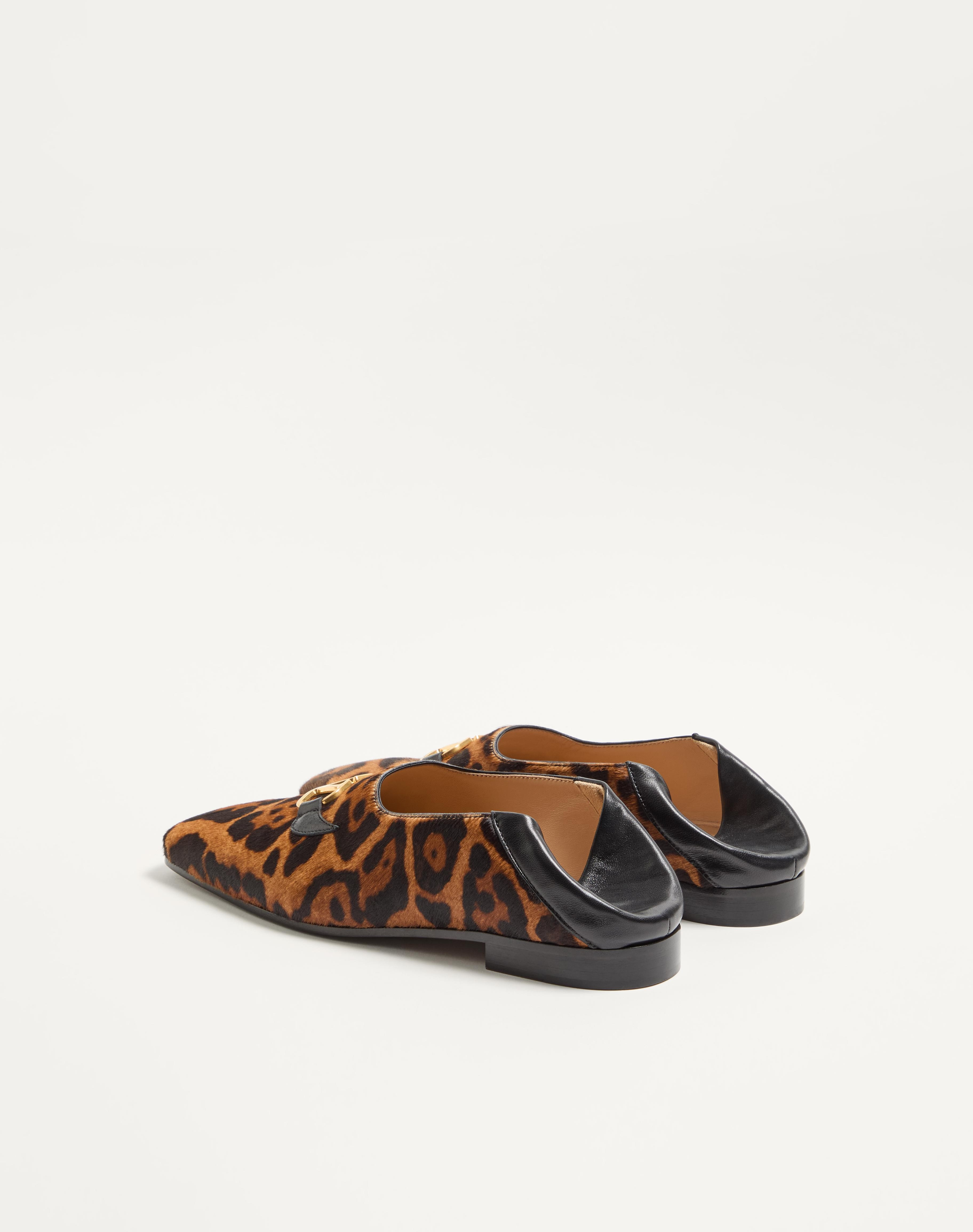 VALENTINO GARAVANI BABOUCHE HAIRCALF LOAFERS WITH FAUVE ECLAT PRINT - 5