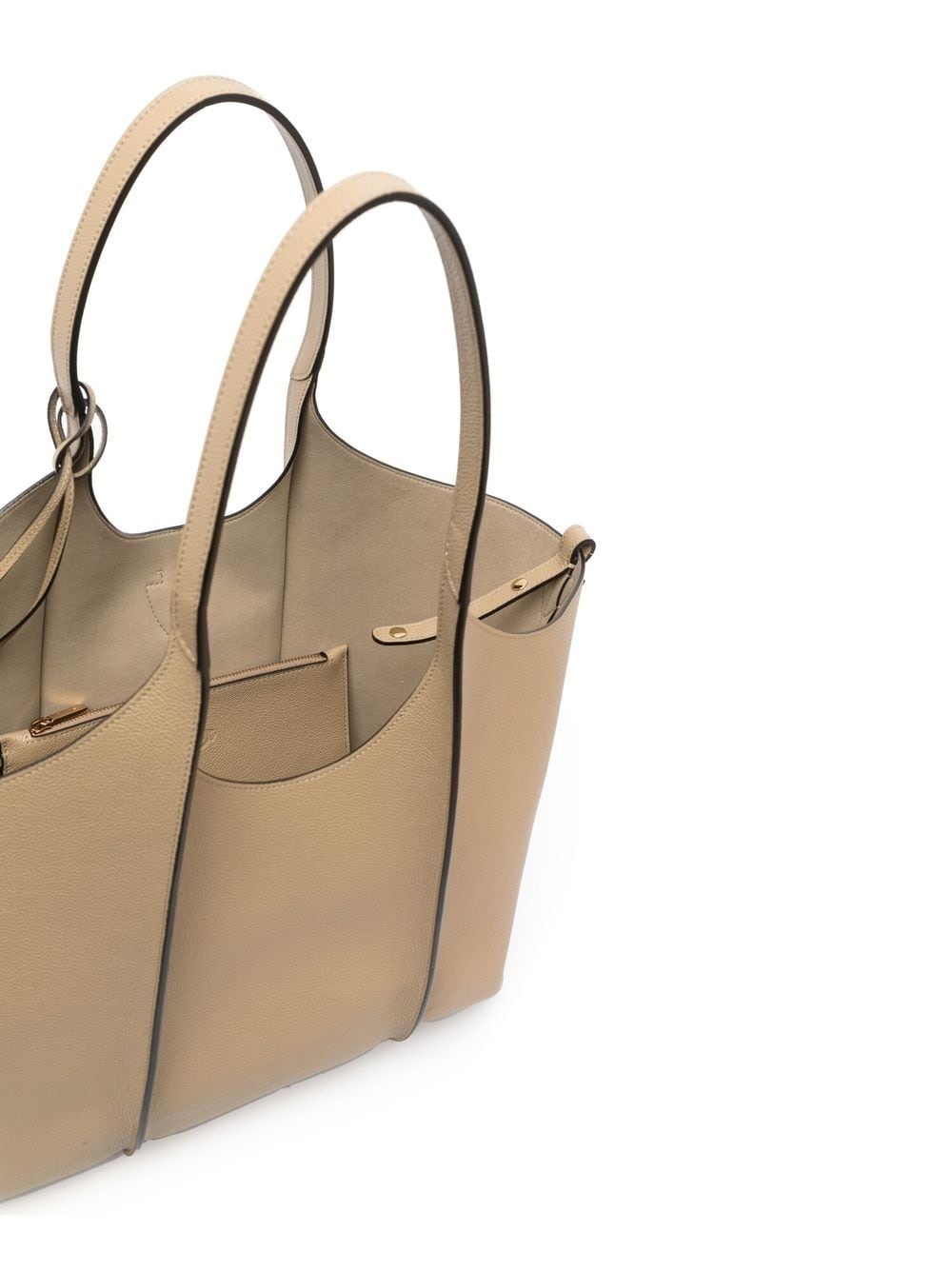 T-plaque leather tote bag - 6