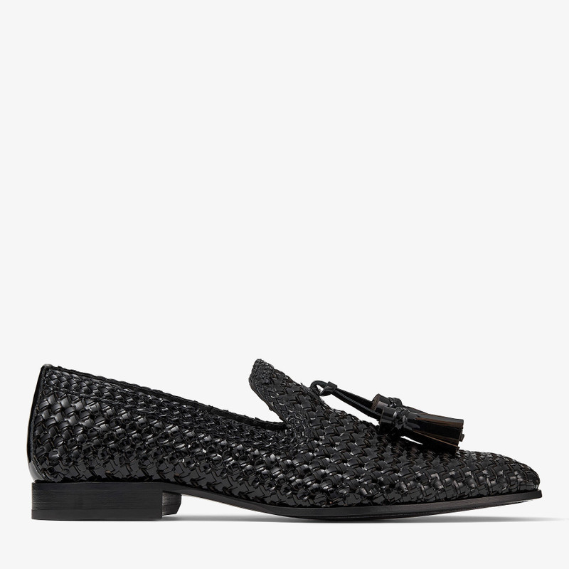 Foxley/M
Black Woven Patent Loafers with Tassel 1