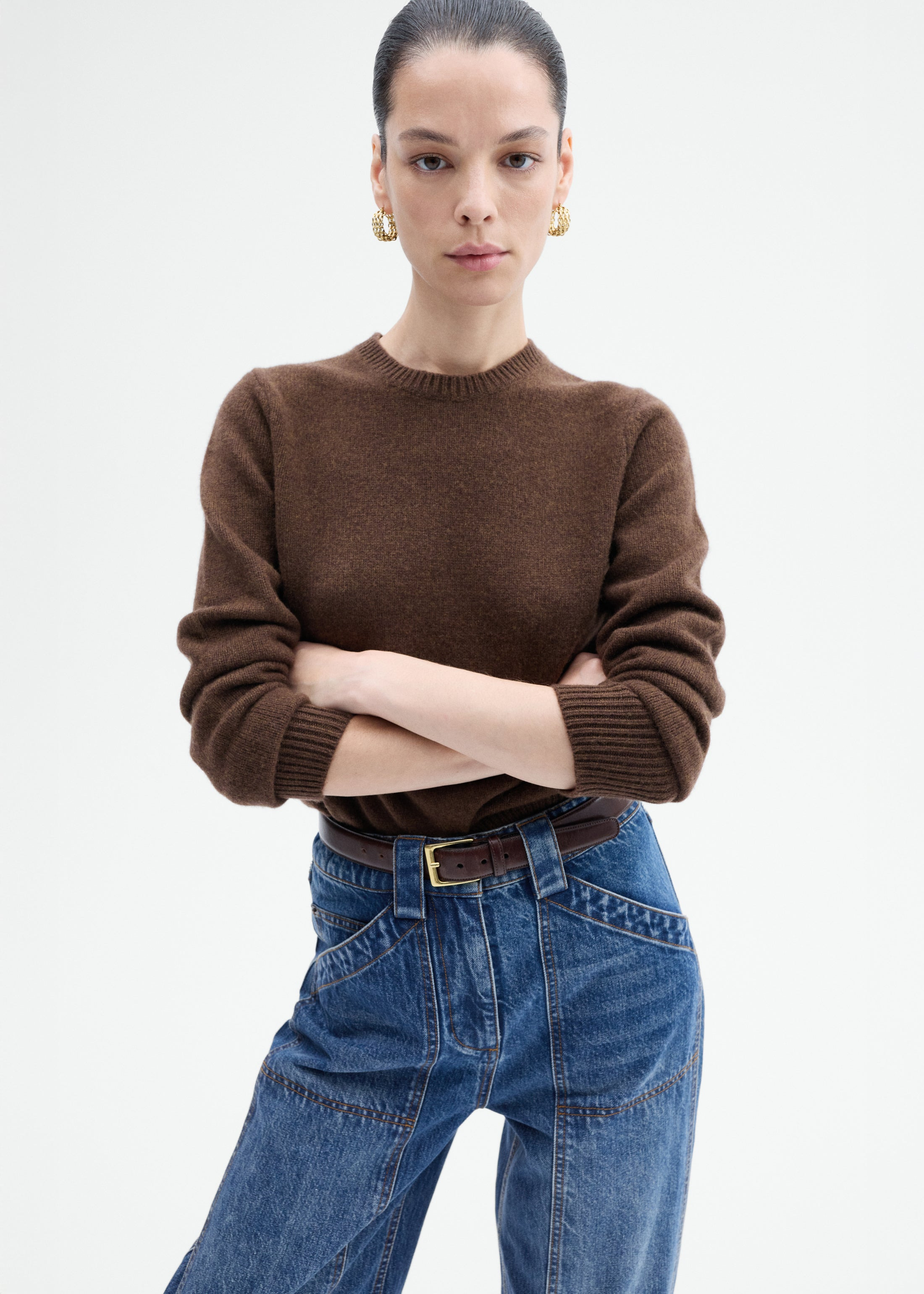 Crew Sweater in Cashmere - 3