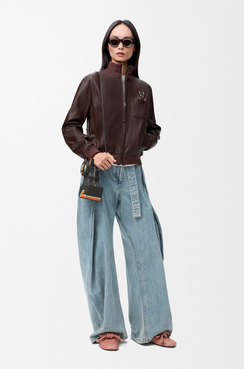 Loewe Cropped jacket in nappa lambskin outlook