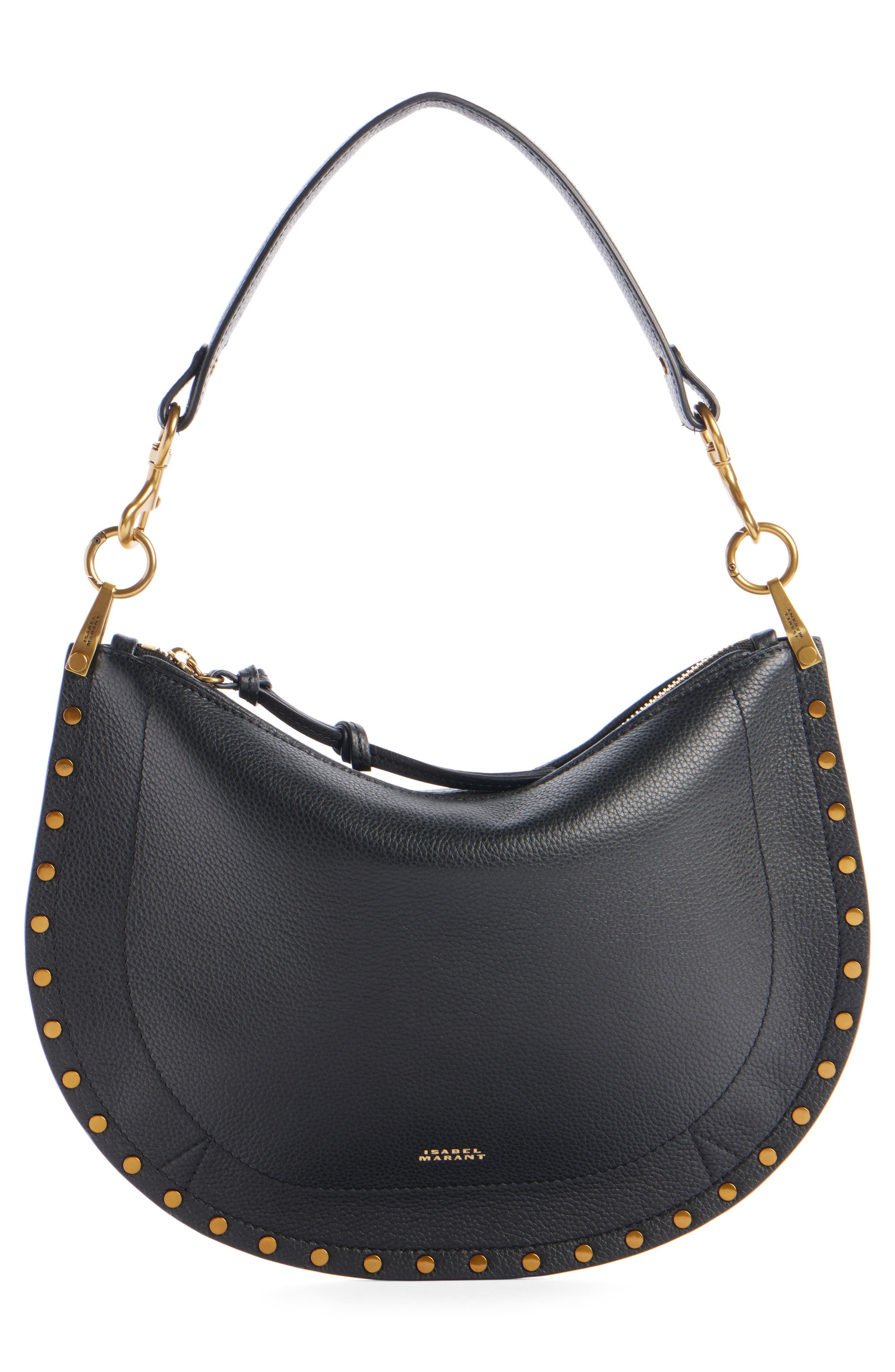 Isabel Marant Oskan Studded Soft Leather Crossbody Bag in Black at Nordstrom - 3