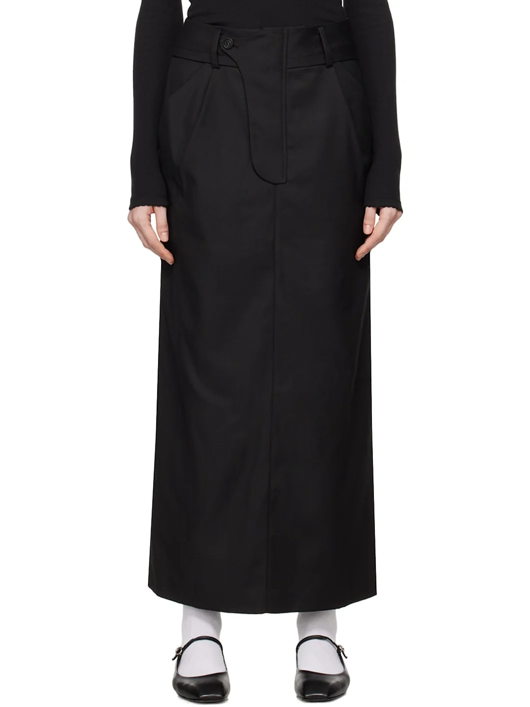 Black Fly Out Maxi Skirt - 1