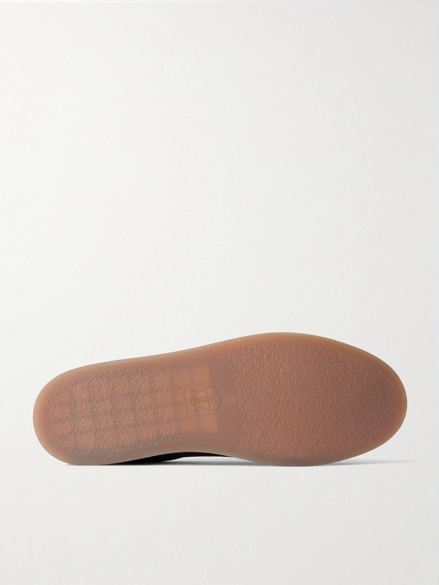 Leather-Trimmed Suede Sneakers Dark brown - 3