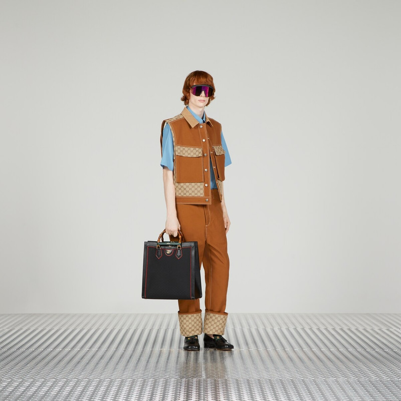 GUCCI Cotton canvas and GG Supreme gilet outlook