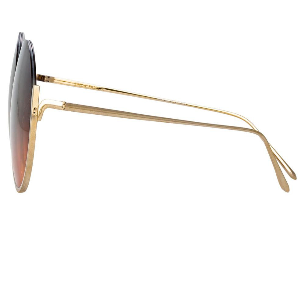 OLIVIA ROUND SUNGLASSES IN LIGHT GOLD - 4