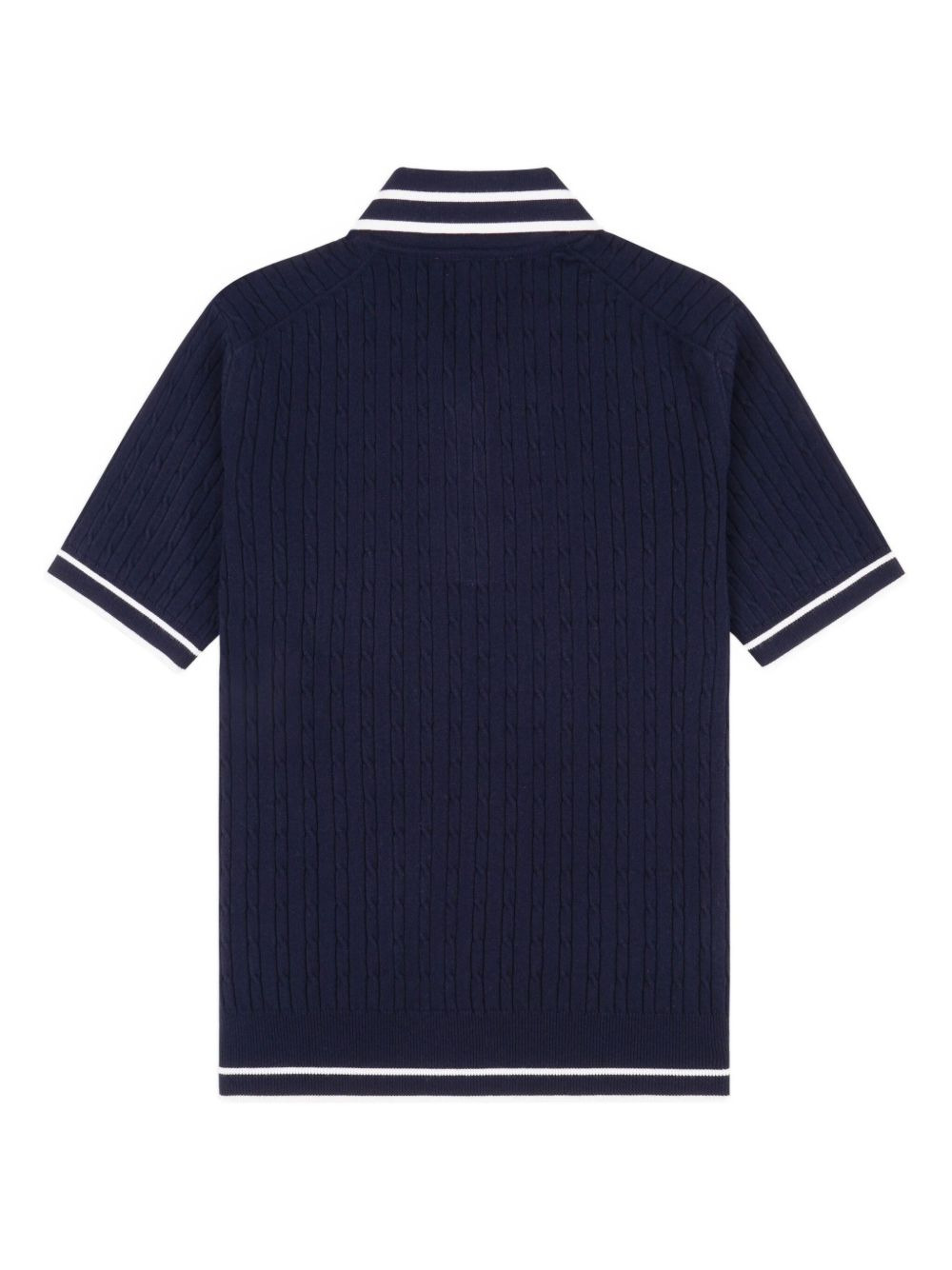 cable-knit polo top - 2