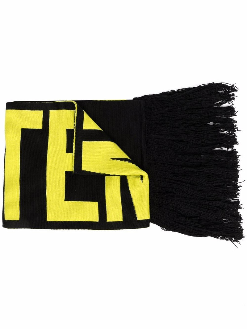 Double-logo merino scarf 1