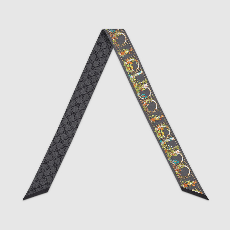 GUCCI Printed silk twill neck bow outlook