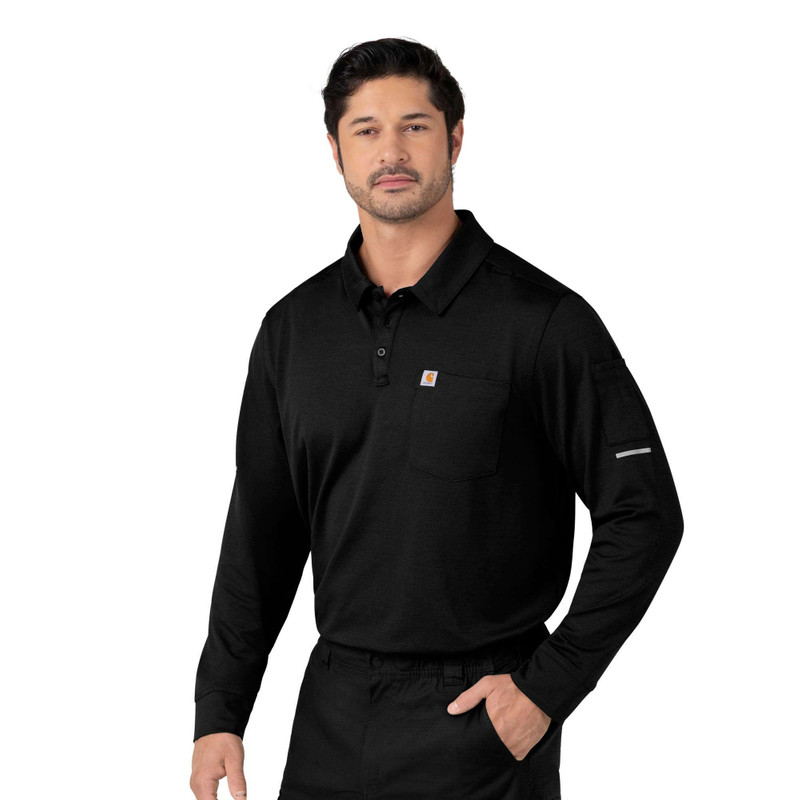 Rugged Flex® RSCU Heavyweight Long Sleeve Polo Scrub Top 4