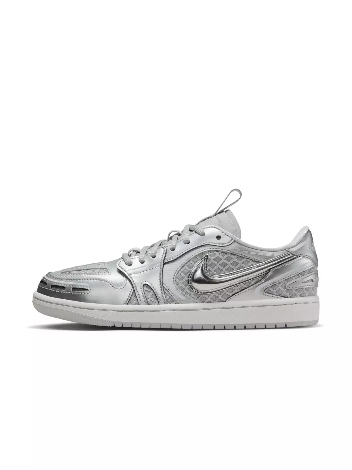 1 Low Method of Make "Neutral Grey/Metallic Silver/White" Women's Shoe - 3