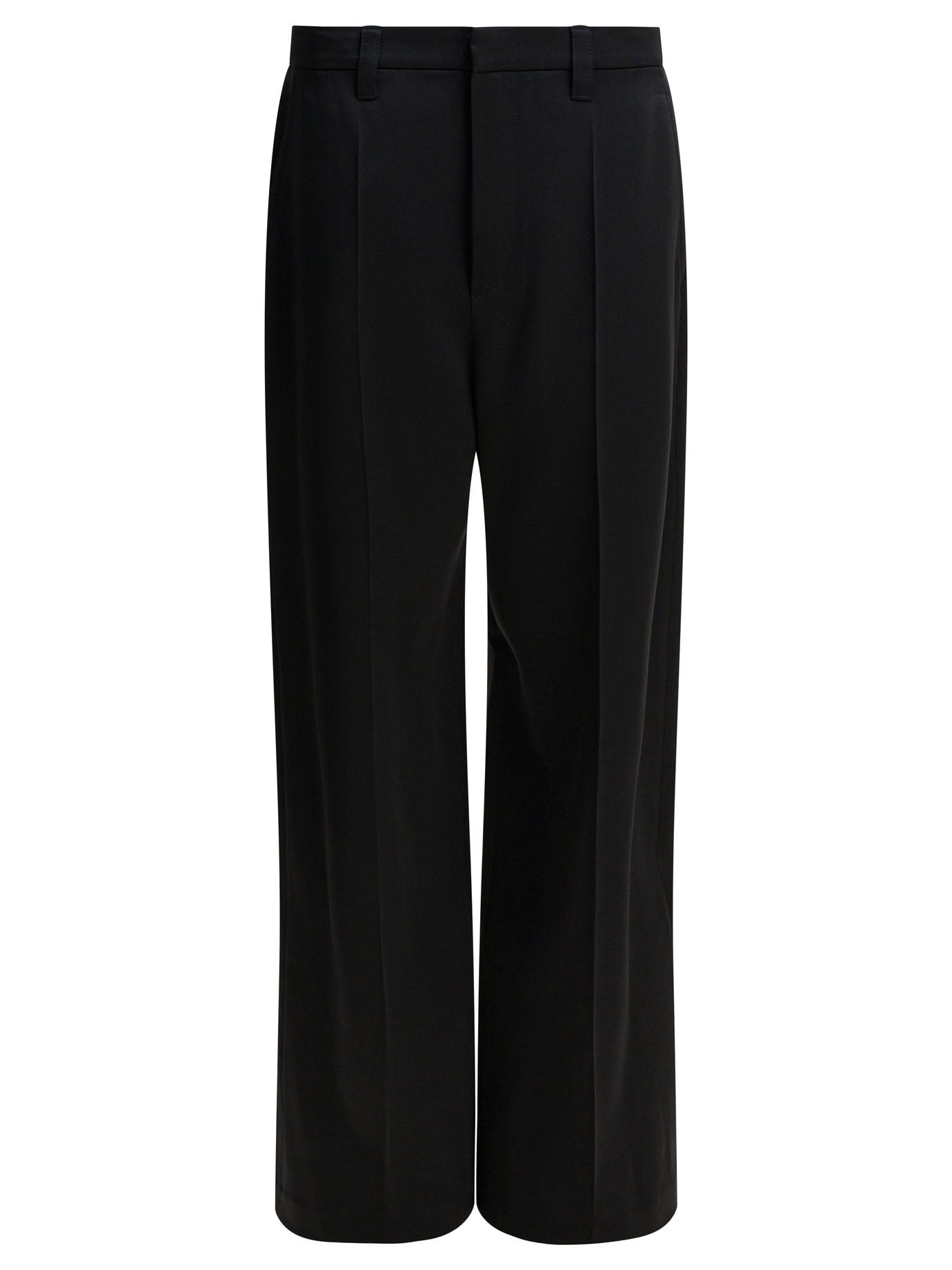 Wide-Leg Pants Trousers Black - 1