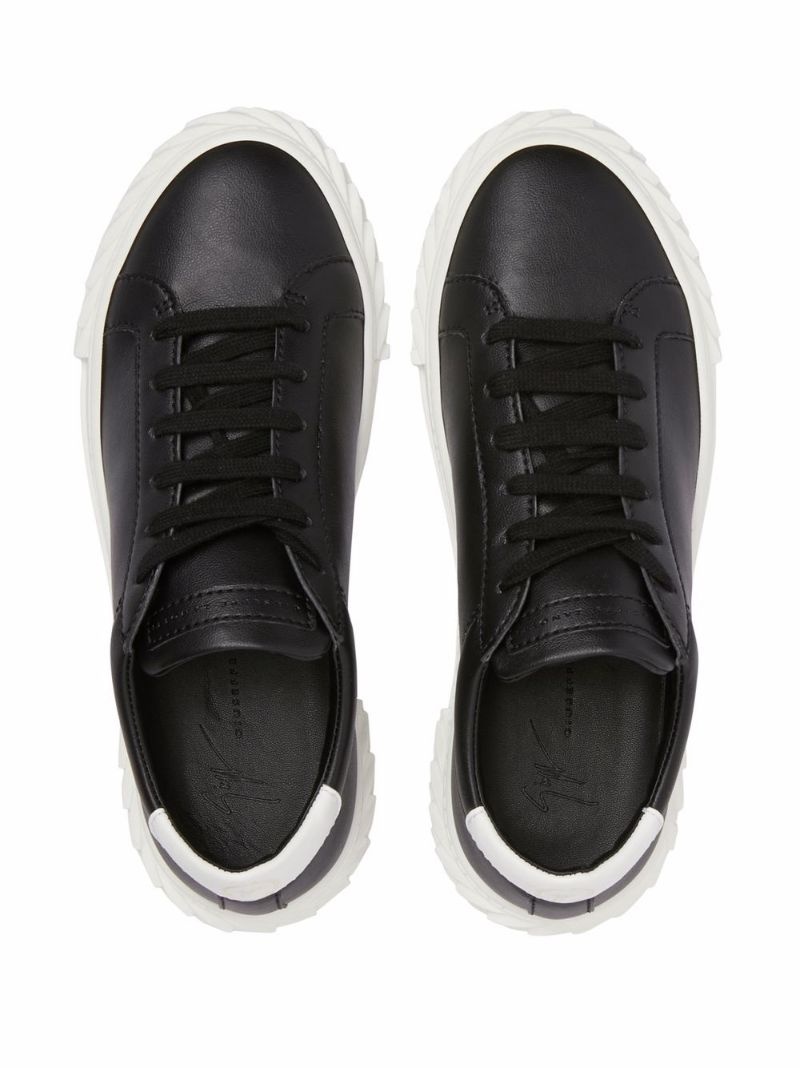 two-tone lace-up sneakers - 4