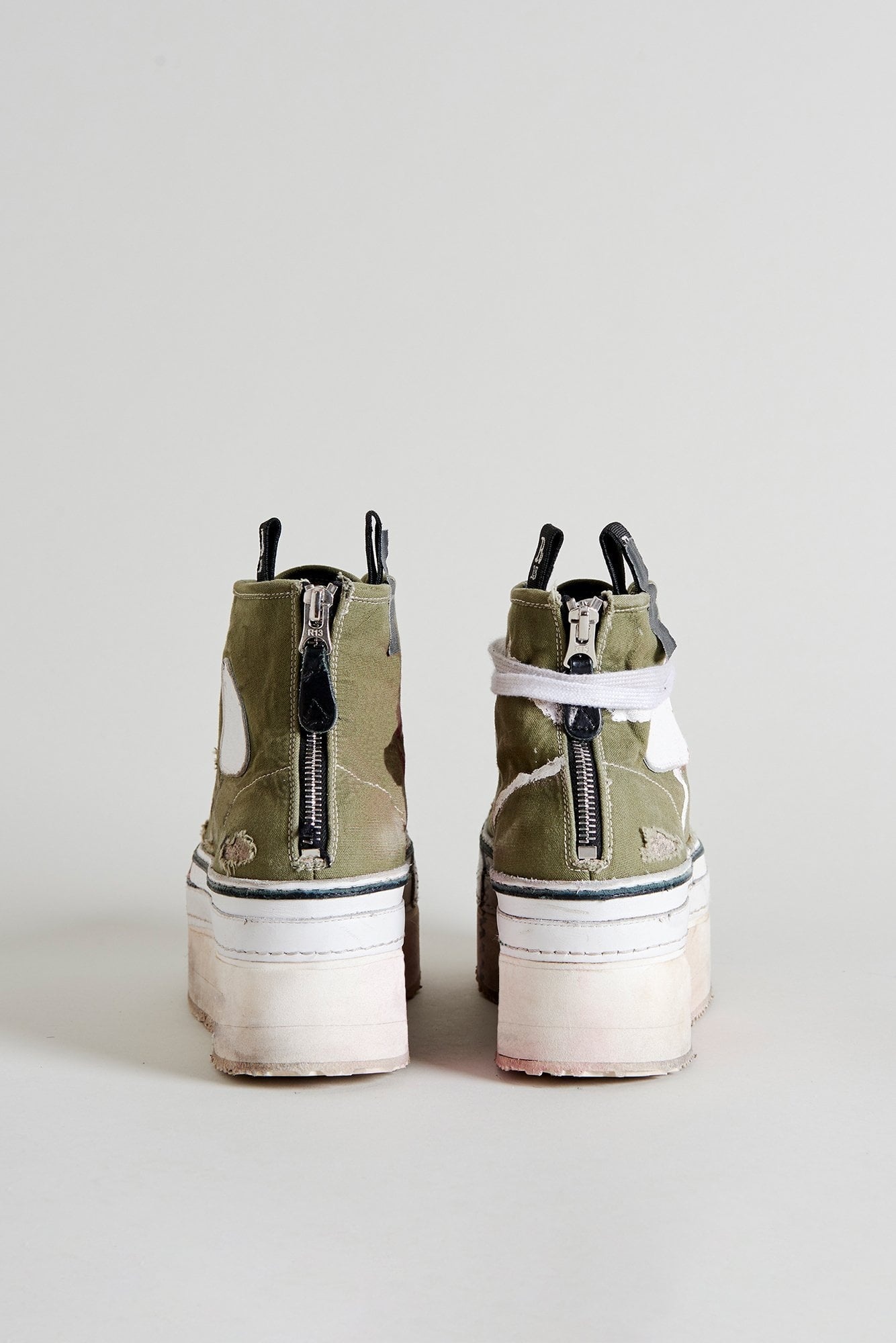 Platform High Top Sneakers - Olive | R13 Denim - 3