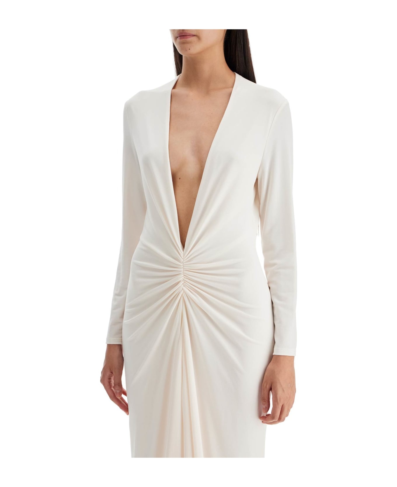 Long Stretch Jersey Evening Dress - 4