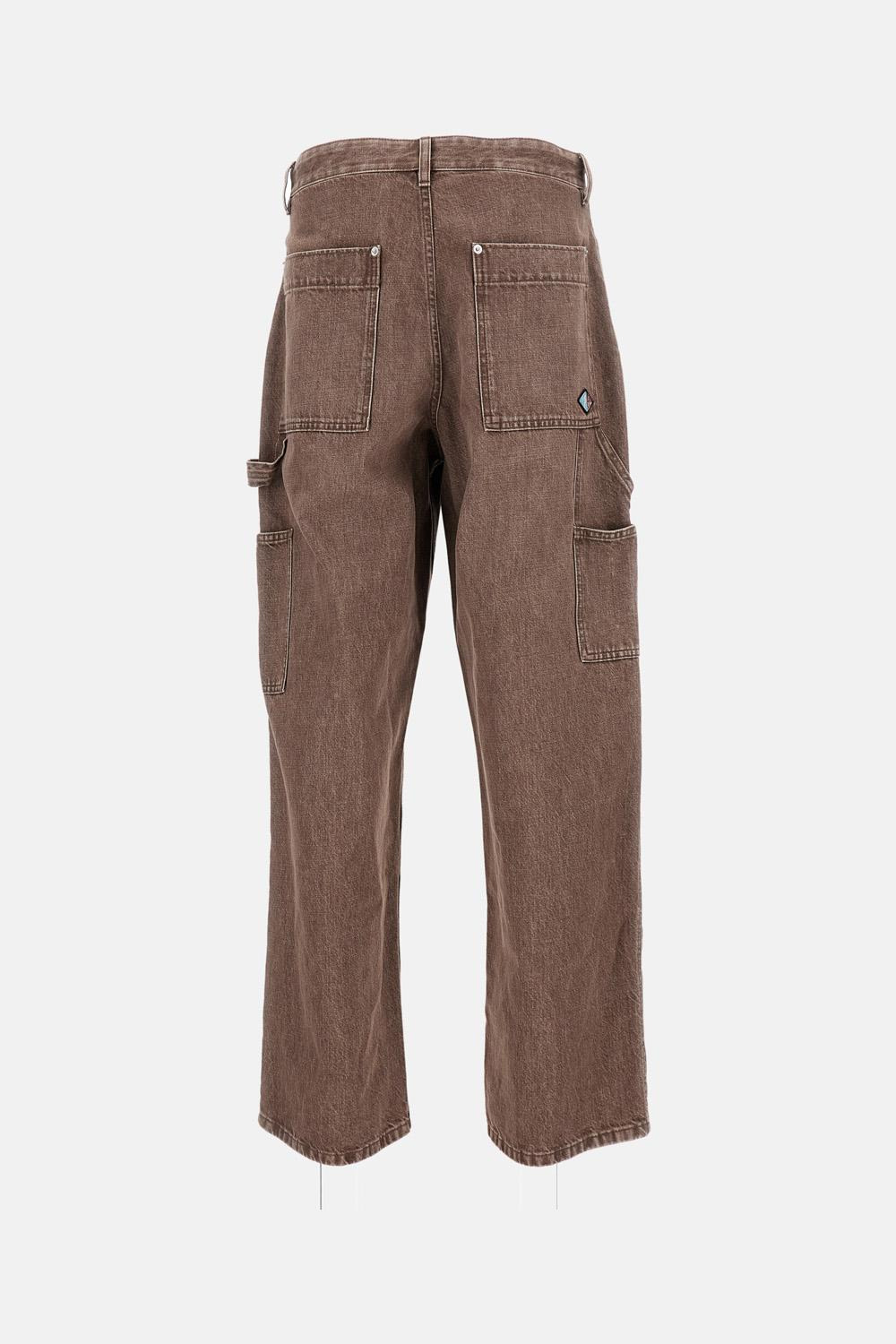 PANTS BROWN WASHED DENIM - 3