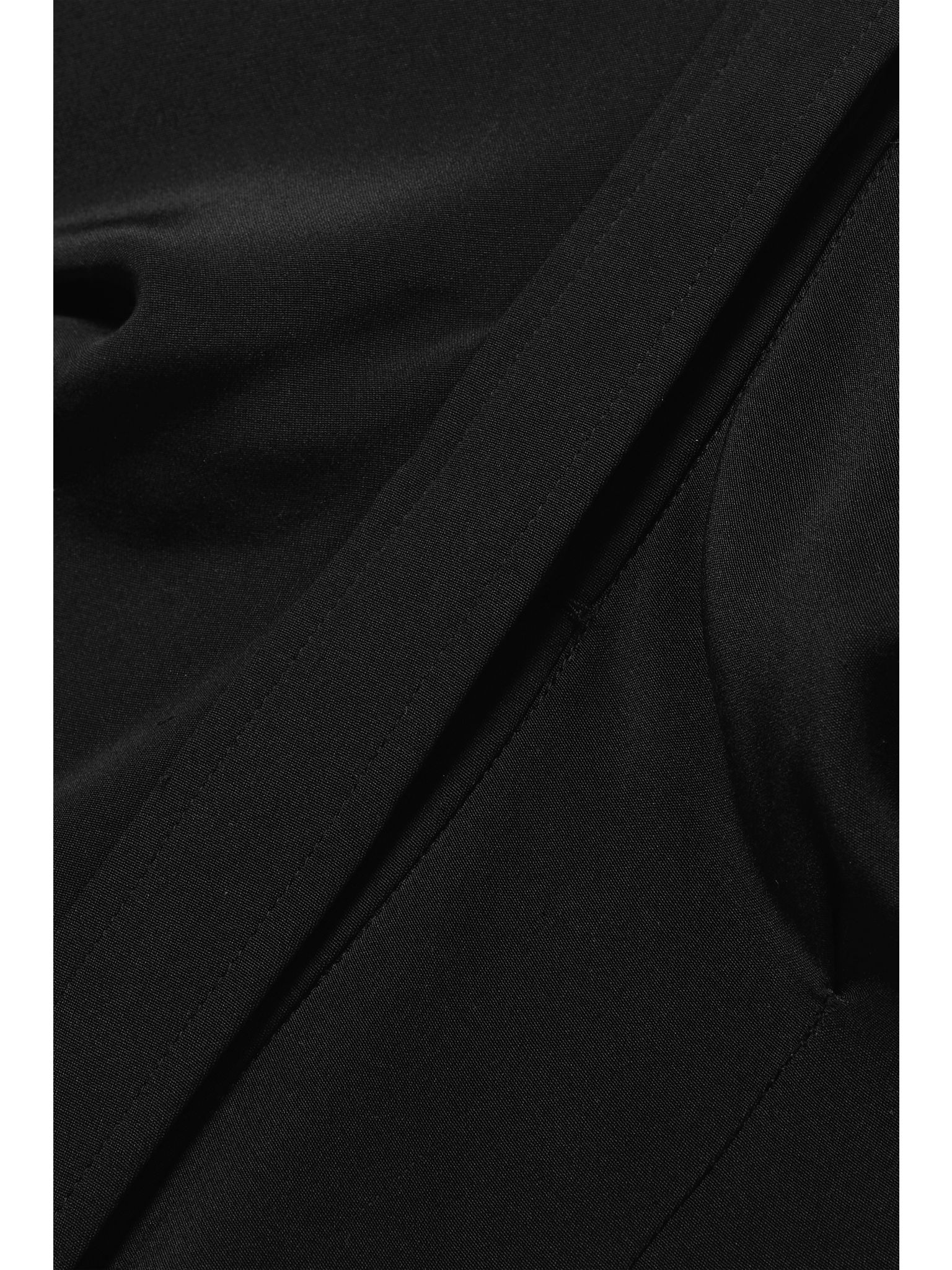 The Vera silk-crepe mini shirt dress Black - 4