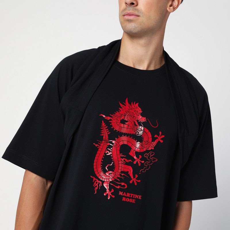 Martine Rose Oversized Black T-Shirt Celebration With Print Men - 3