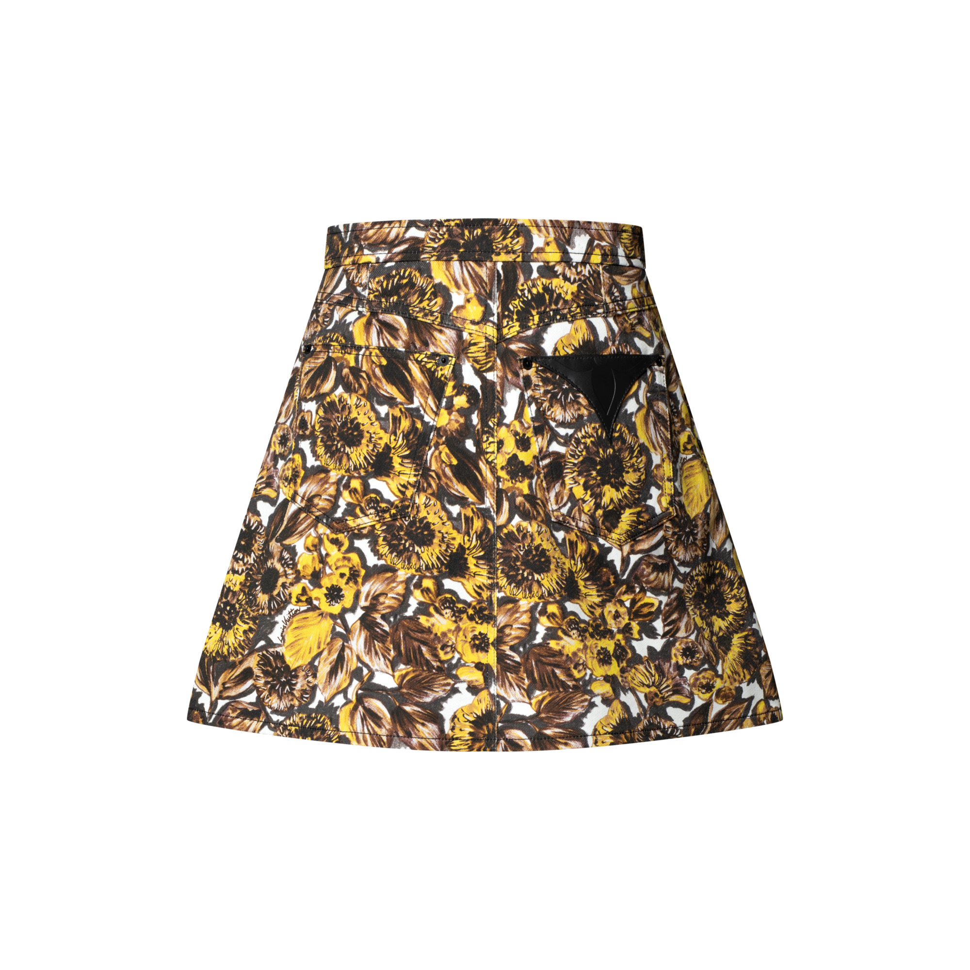 Floral Print Button Front Skirt - 3