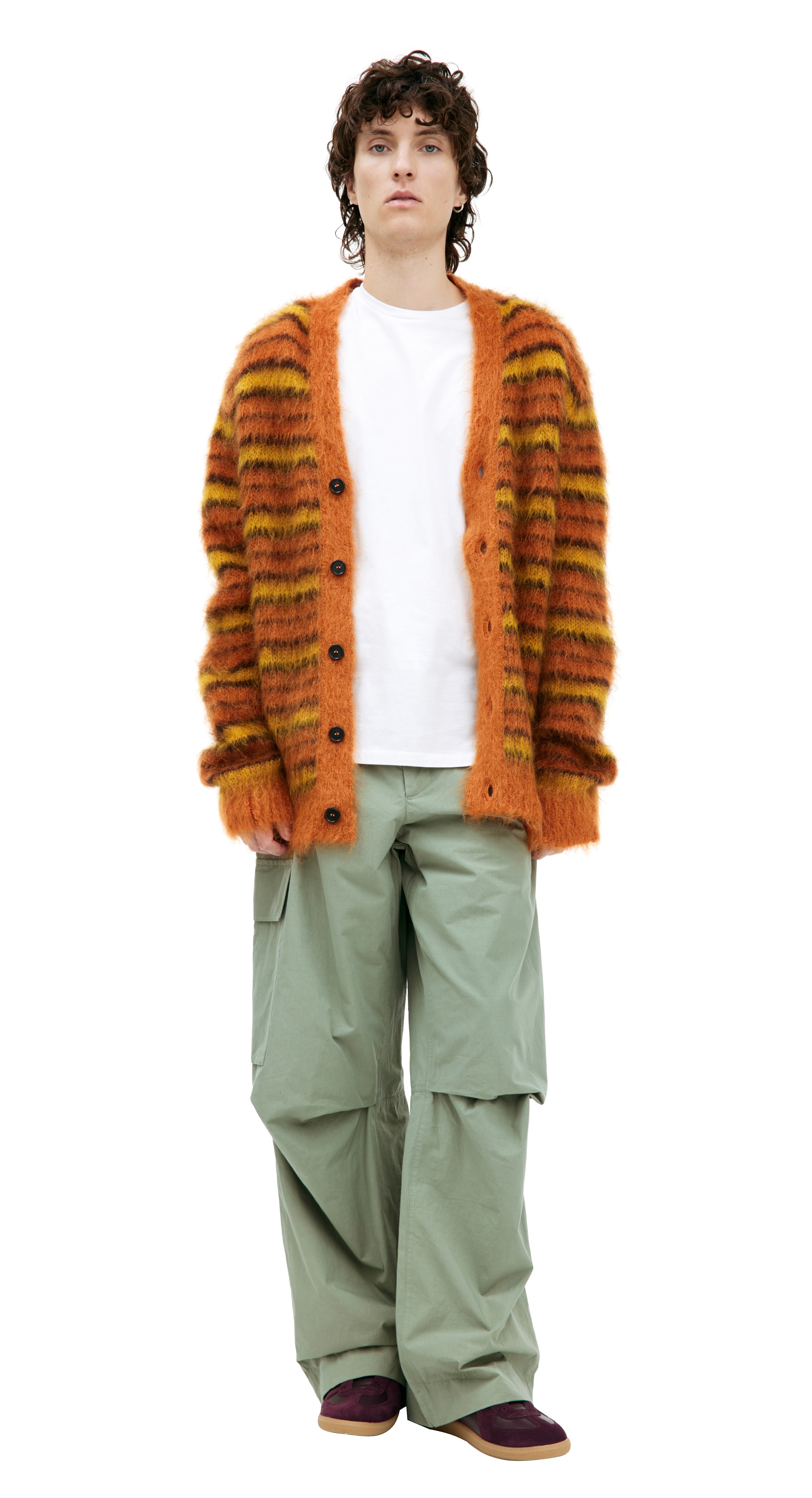 ORANGE STRIPED CARDIGAN - 3