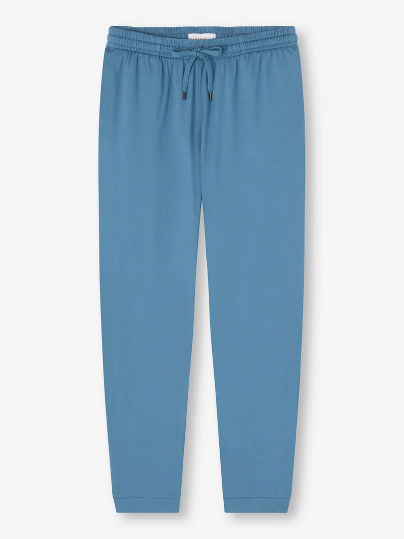 Derek Rose Men's Track Pants Basel Micro Modal Stretch Steel Blue outlook