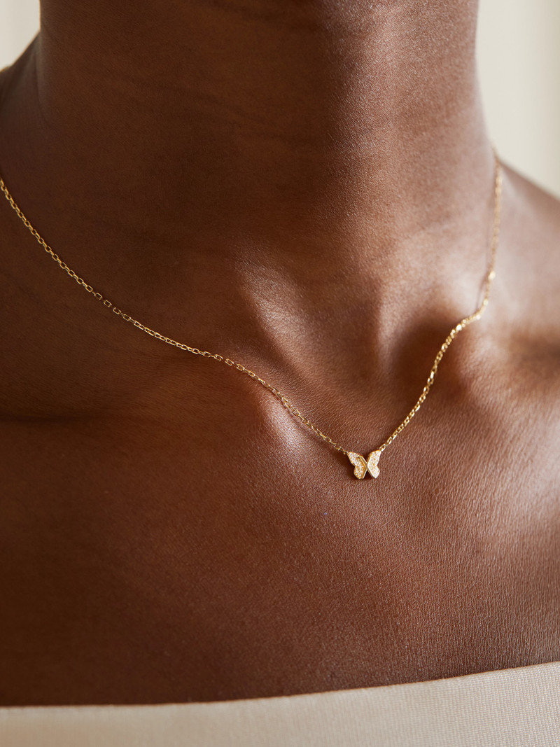 FOUNDRAE Butterfly 18-karat Gold Diamond Necklace outlook
