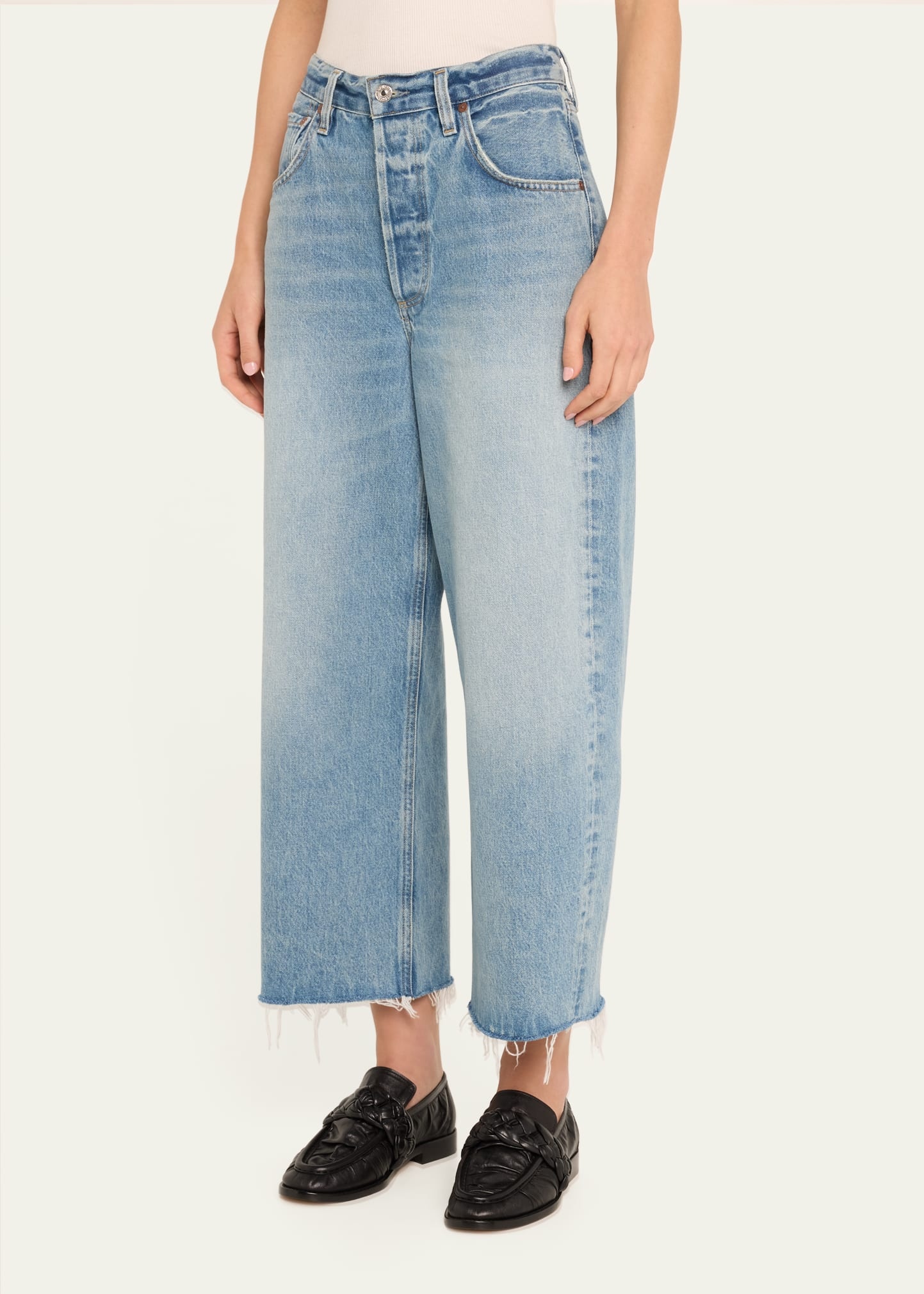 Ayla Raw Hem Crop Jeans - 4