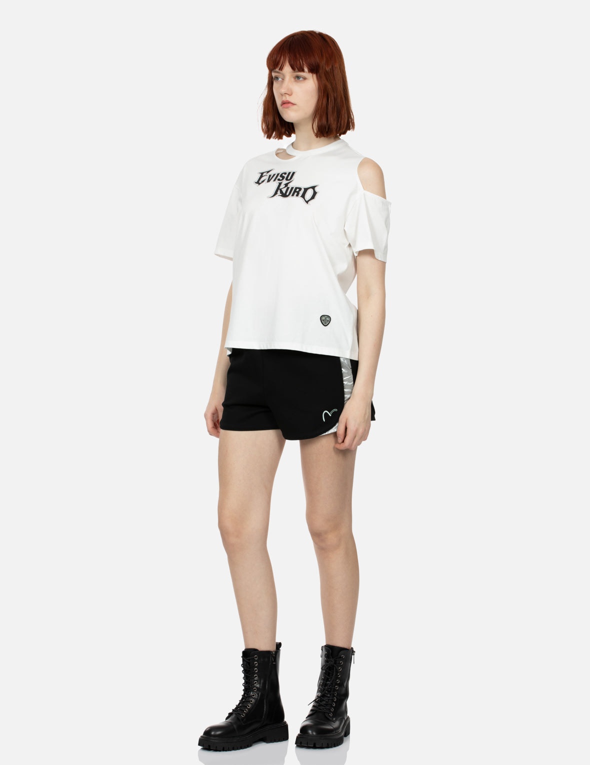 Heat Transfer Logo Print Hollow Fashion Fit T-shirt - 3