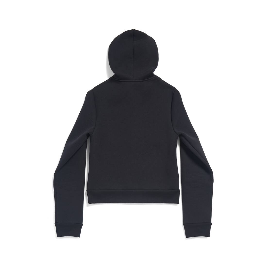 Zip-up Hoodie Fitted in Black - 2