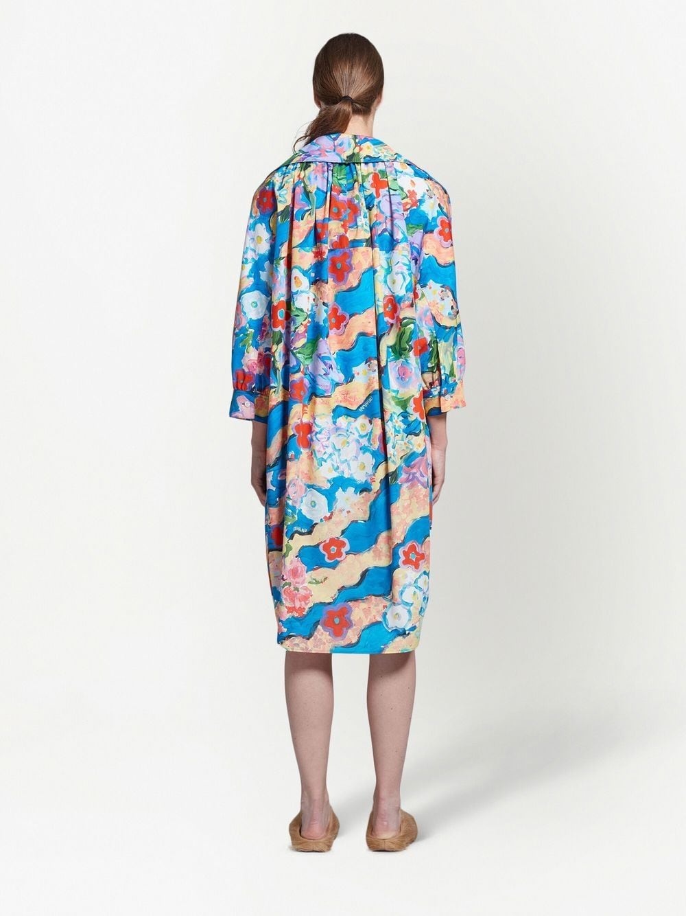 graphic-print cotton shirtdress - 4