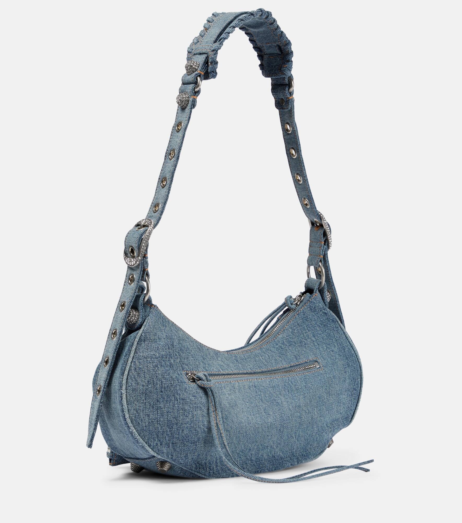 Le Cagole Small denim shoulder bag - 4