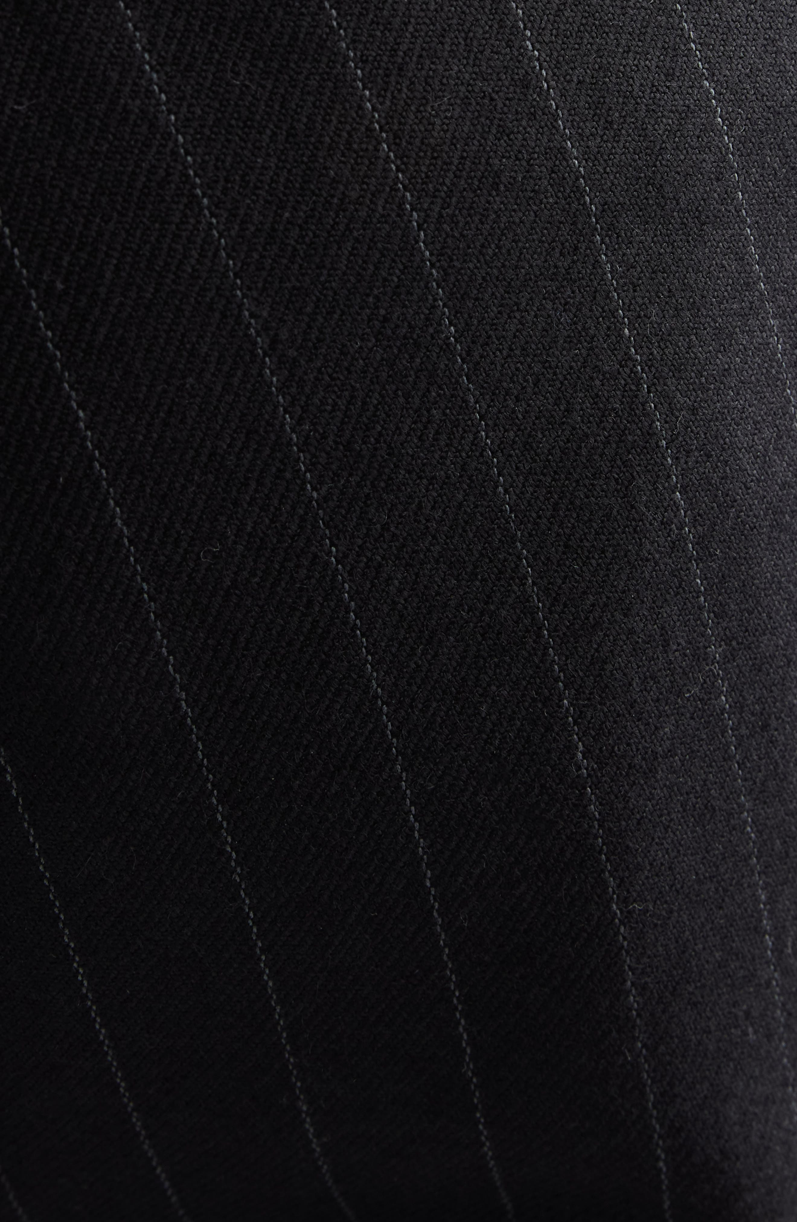 Givenchy Classic Fit Pinstripe Flat Front Wool Suit Pants in Black/Grey at Nordstrom - 6