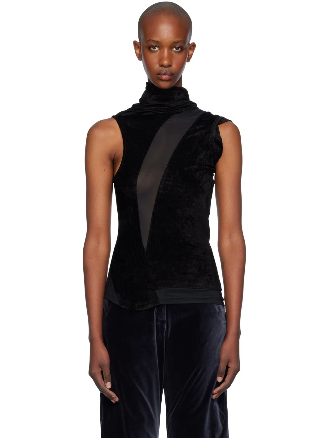 Black Pendle Paneled Tank Top - 1