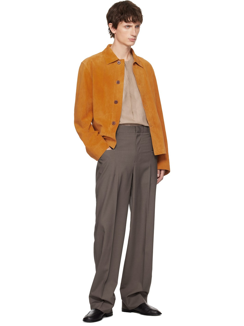 ZEGNA Yellow Calfskin Suede Jacket outlook