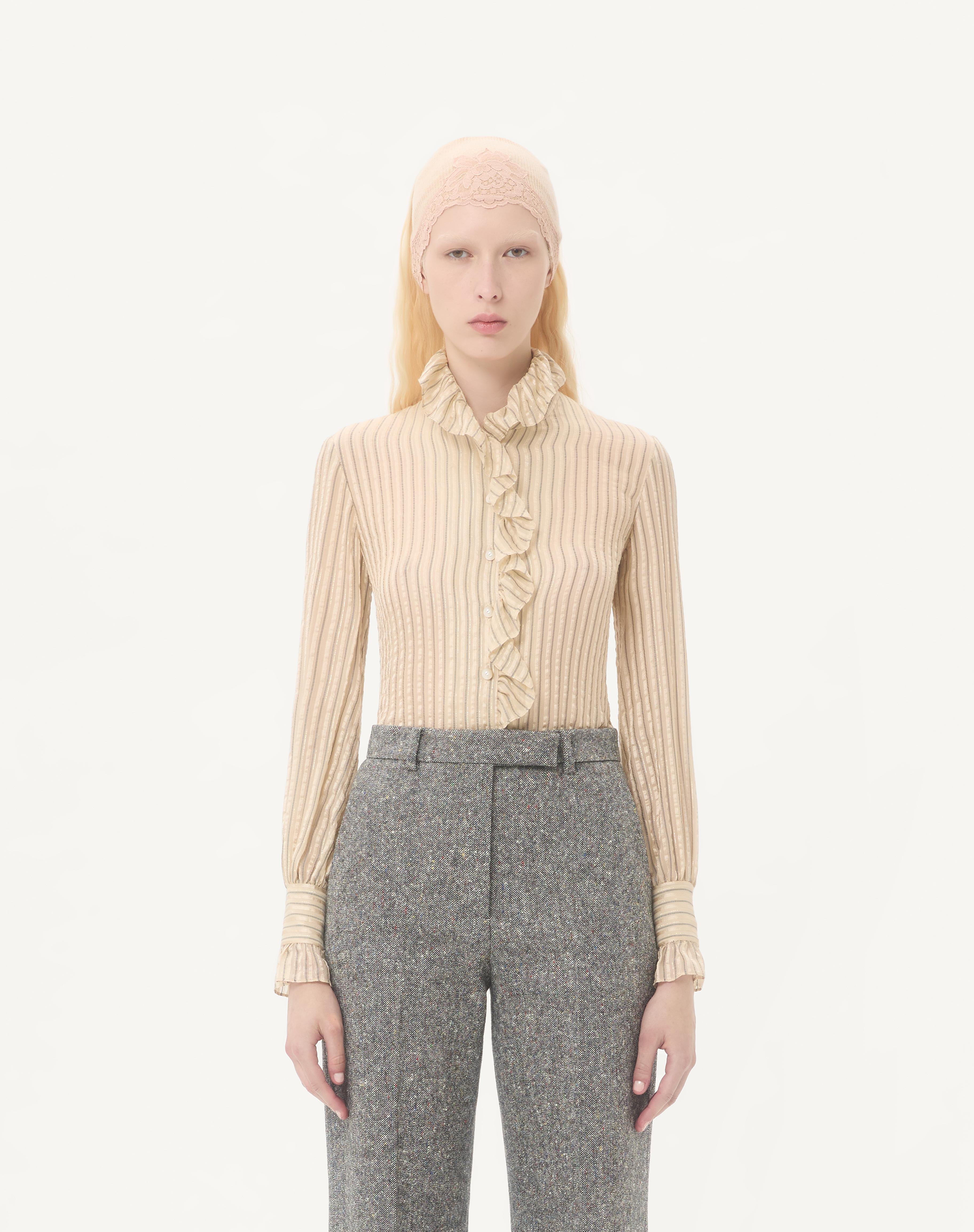SEERSUCKER LAMÉ SHIRT - 4