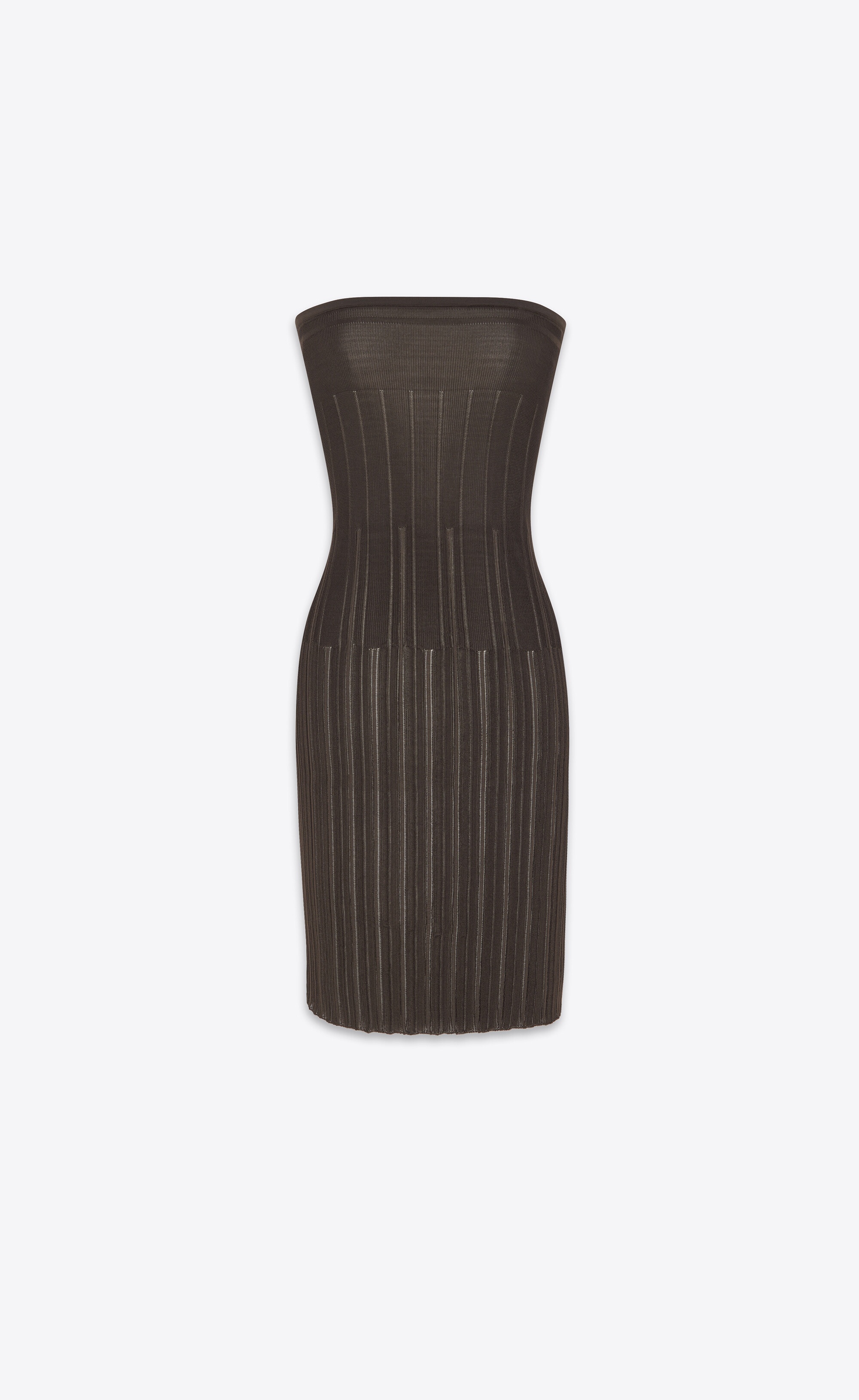 strapless dress in striped knit - 1