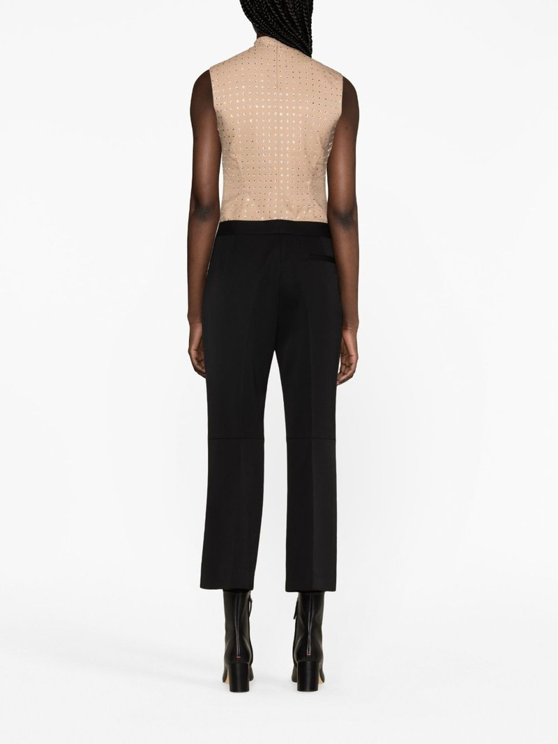 buckled pleated flared wool trousers 4
