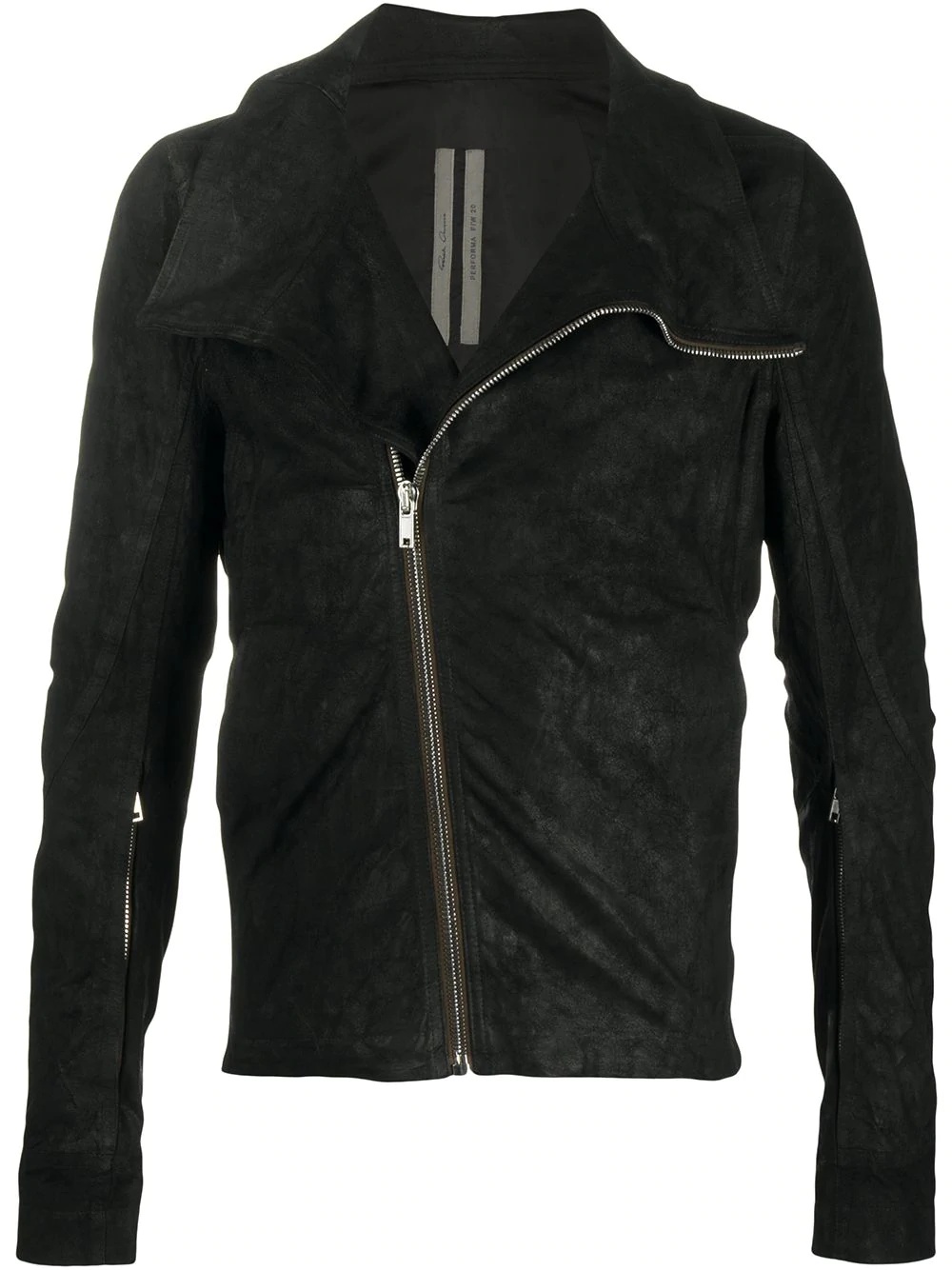 fitted suede leather jacket - 1