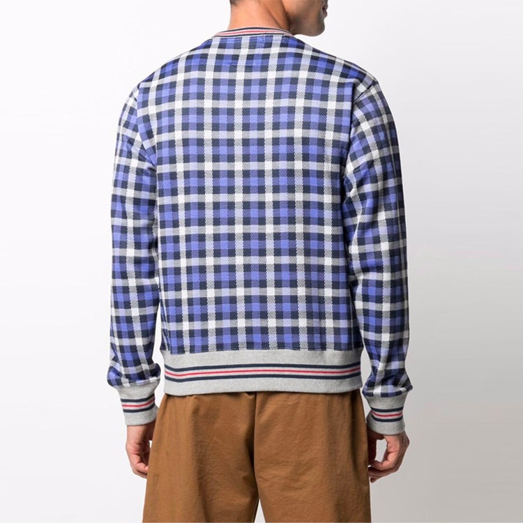 Men's Converse x Todd Snyder Crossover Series Plaid Pattern Loose Long Sleeves Blue 10022721-A01 - 3