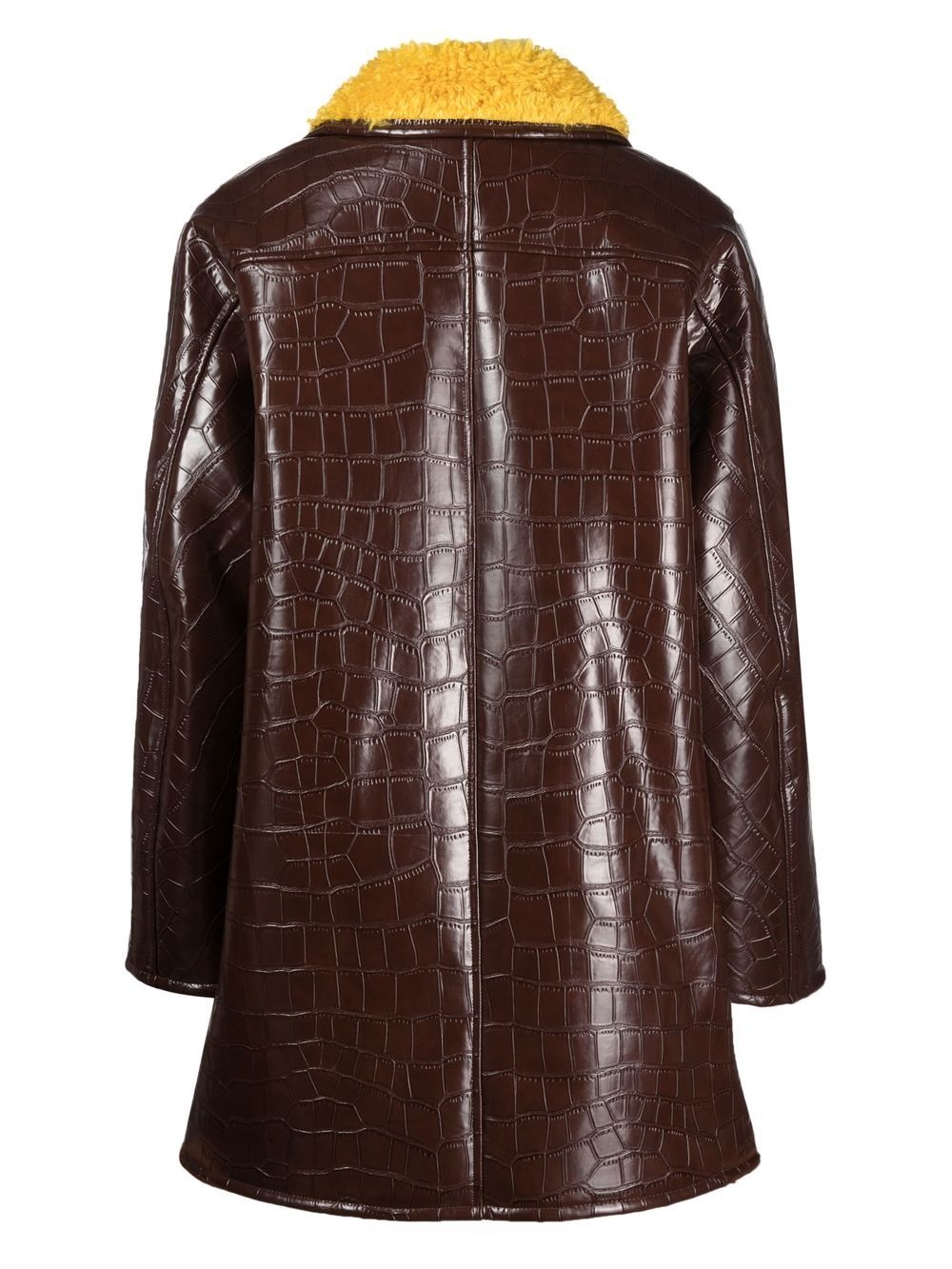 long-sleeve faux-leather jacket - 2