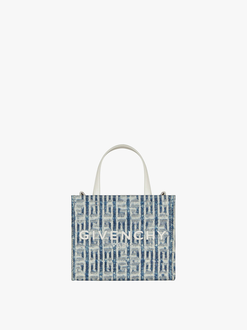 MINI G-TOTE SHOPPING BAG IN 4G BLEACHED DENIM 1