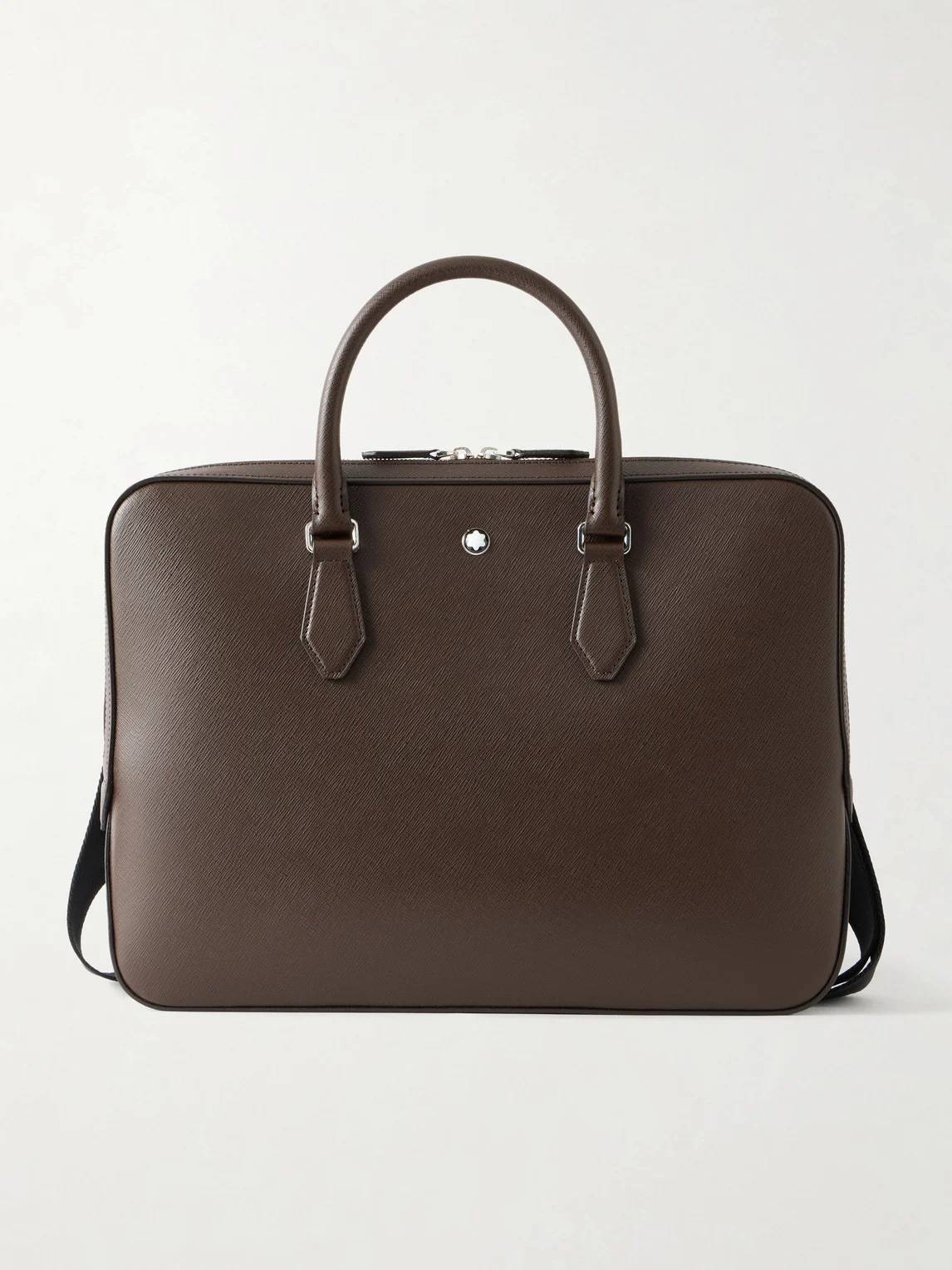 Logo-Appliquéd Textured-Leather Briefcase - 1