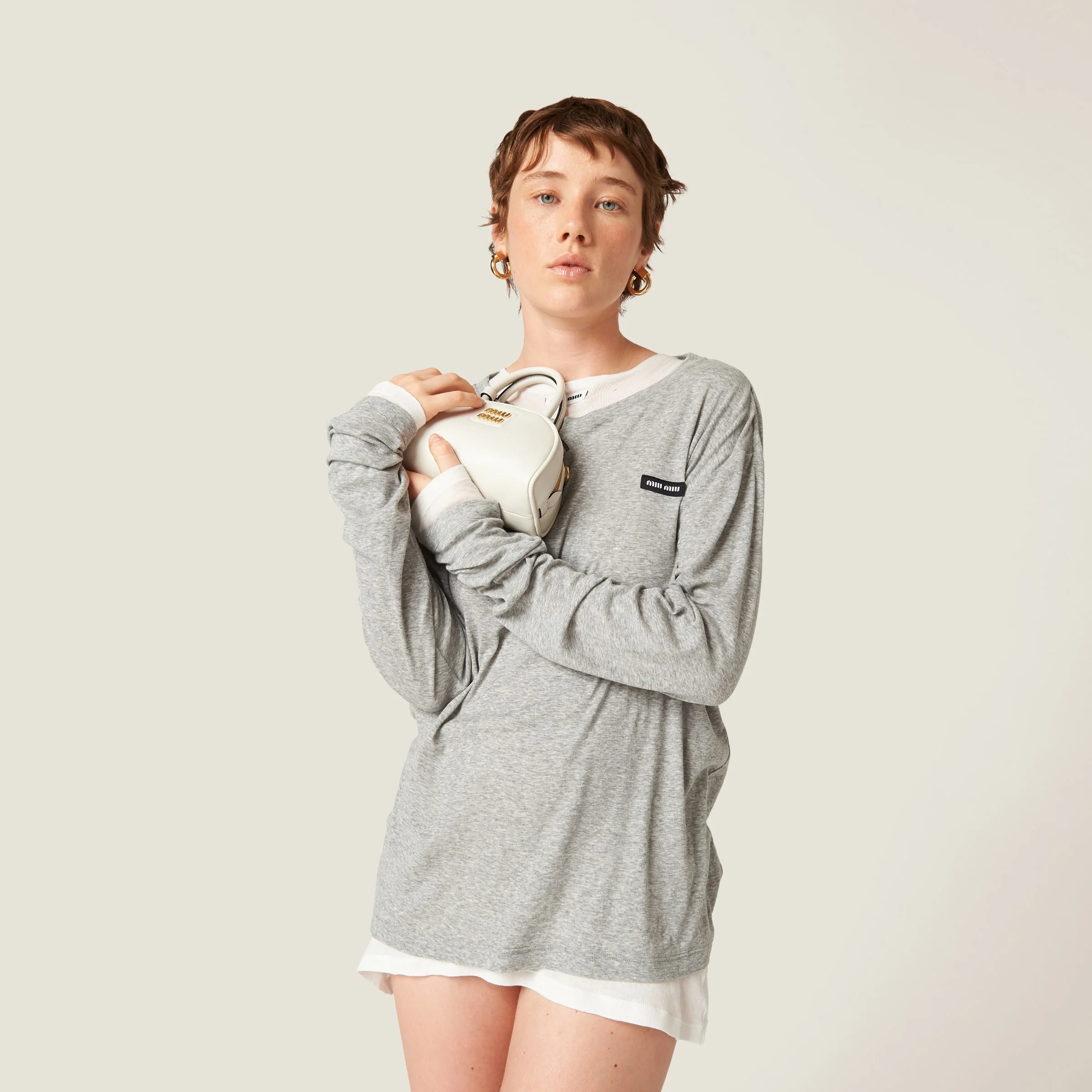 Miu Miu Long-sleeved ribbed jersey T-shirt | REVERSIBLE