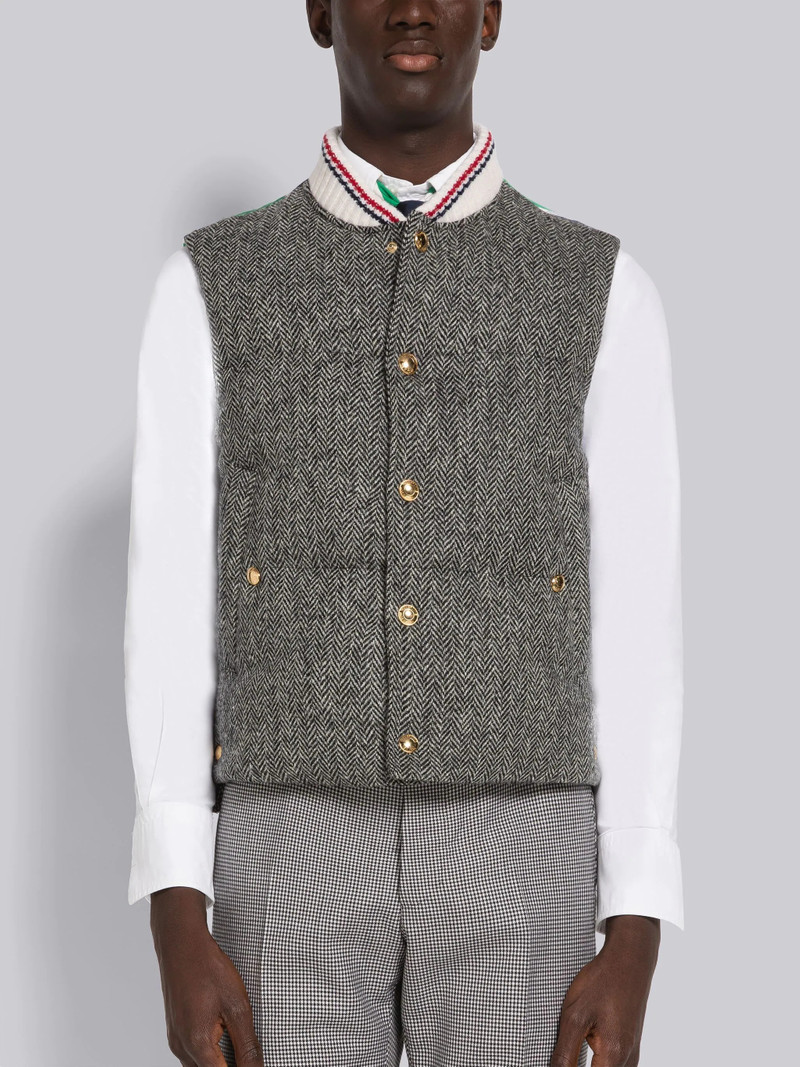 Herringbone Snap Front Down Vest 1