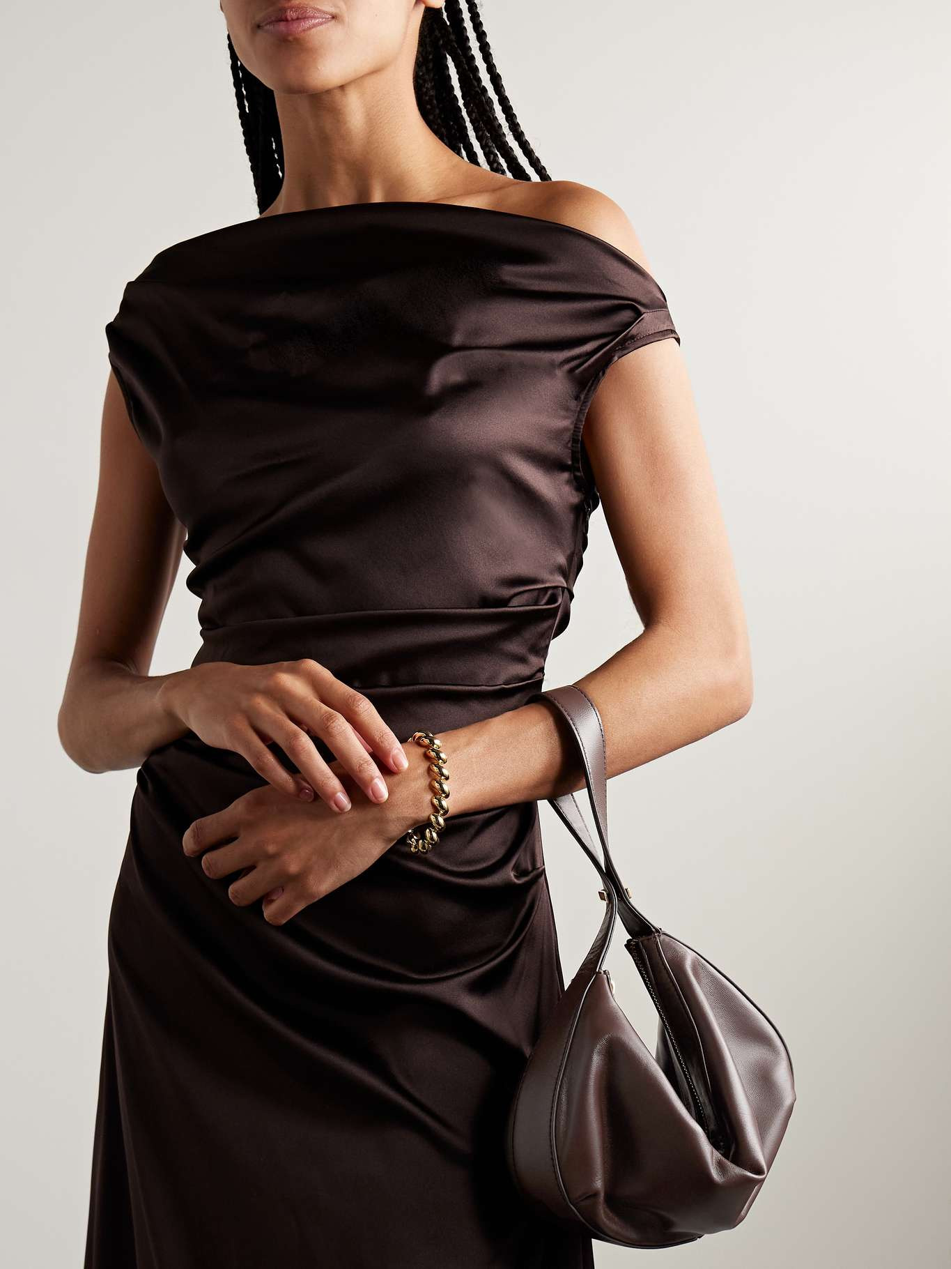 Demy leather shoulder bag Dark brown - 2