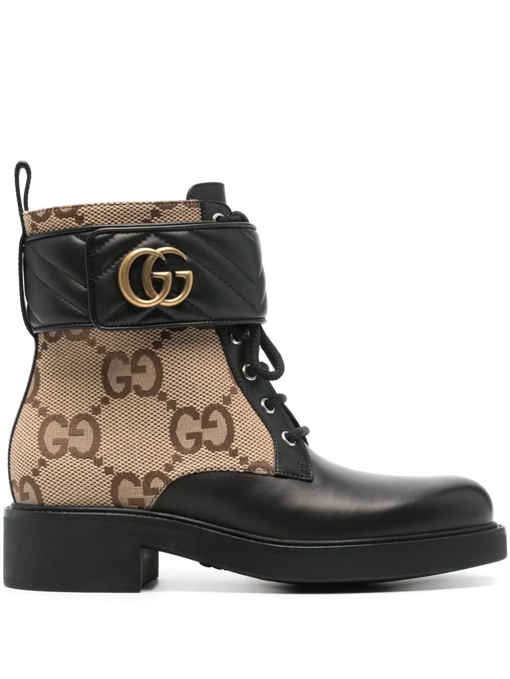 GG-canvas logo-plaque ankle boots - 1