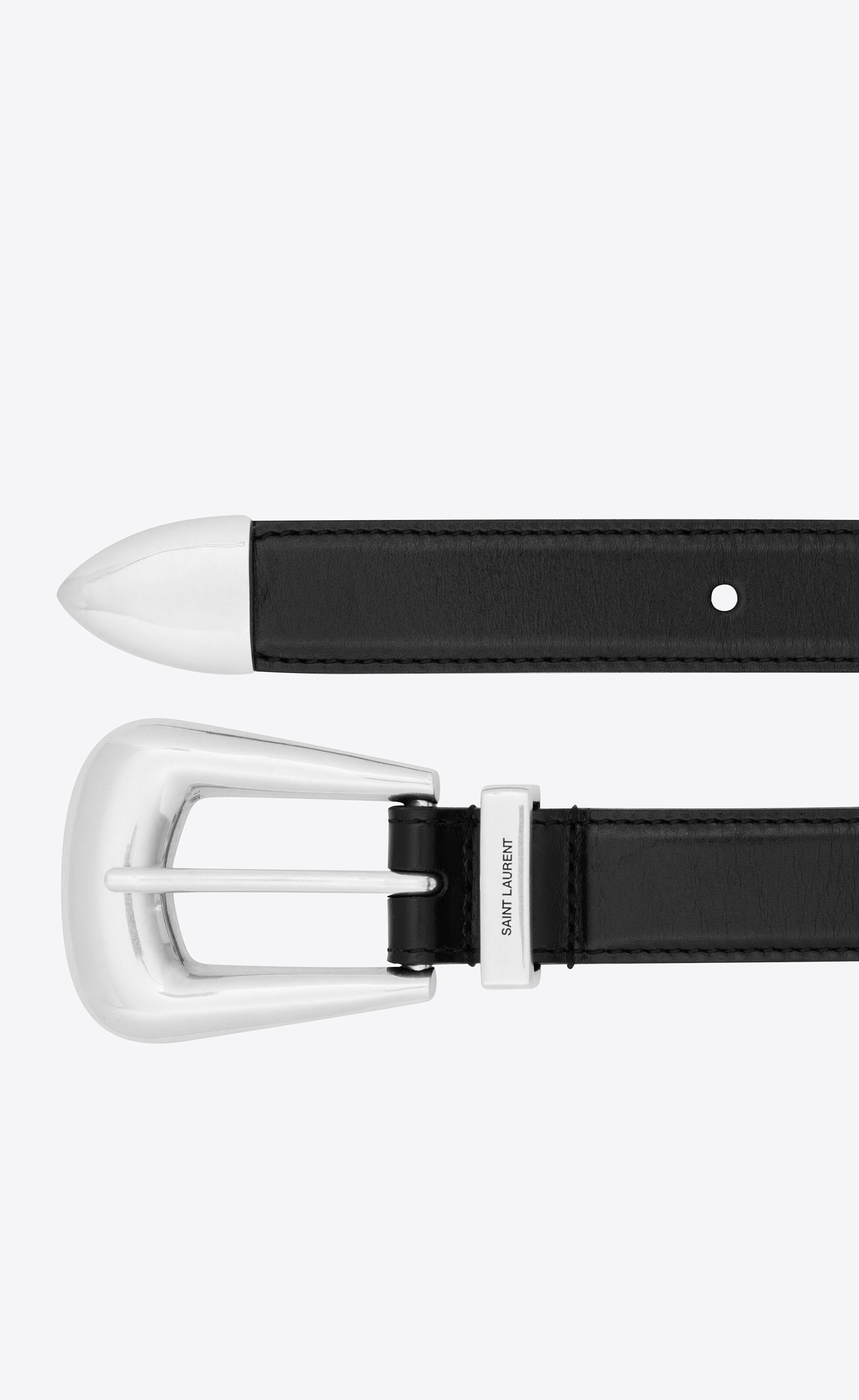 folk buckle belt in smooth leather - 2