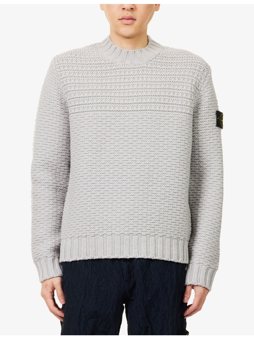 Logo-Patch Textured Wool-Knit Jumper - 3