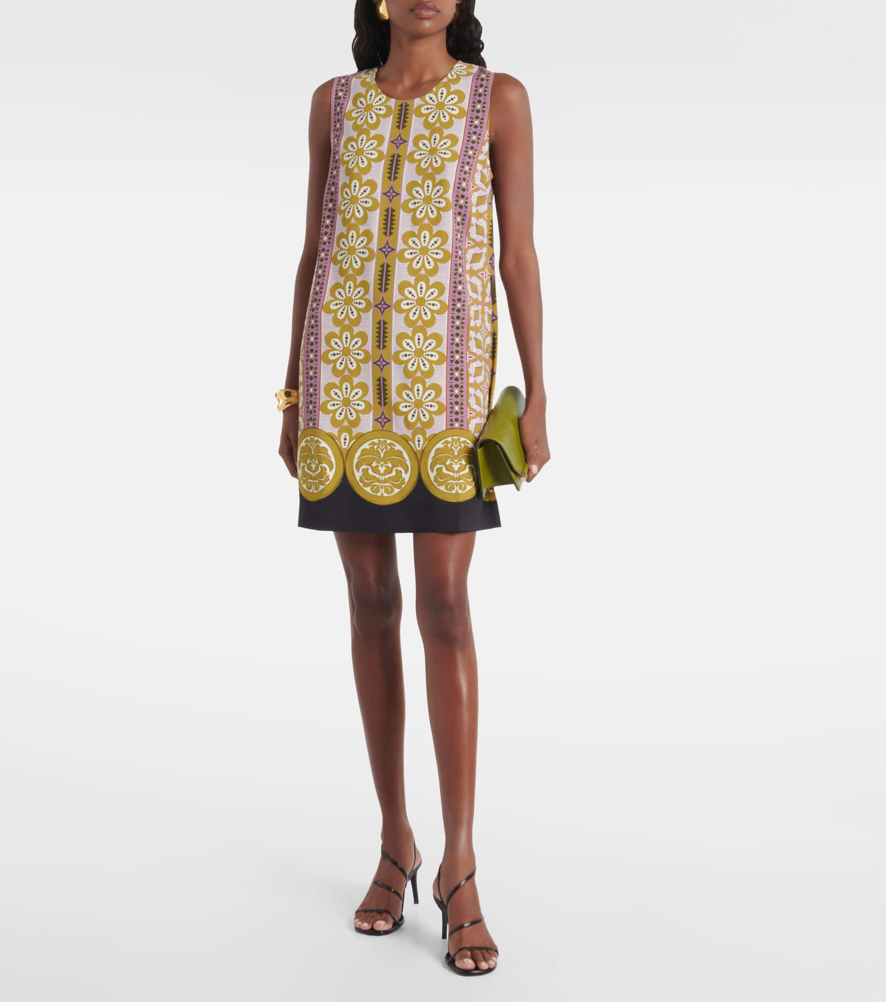 Stretch Tunic printed satin minidress - 2
