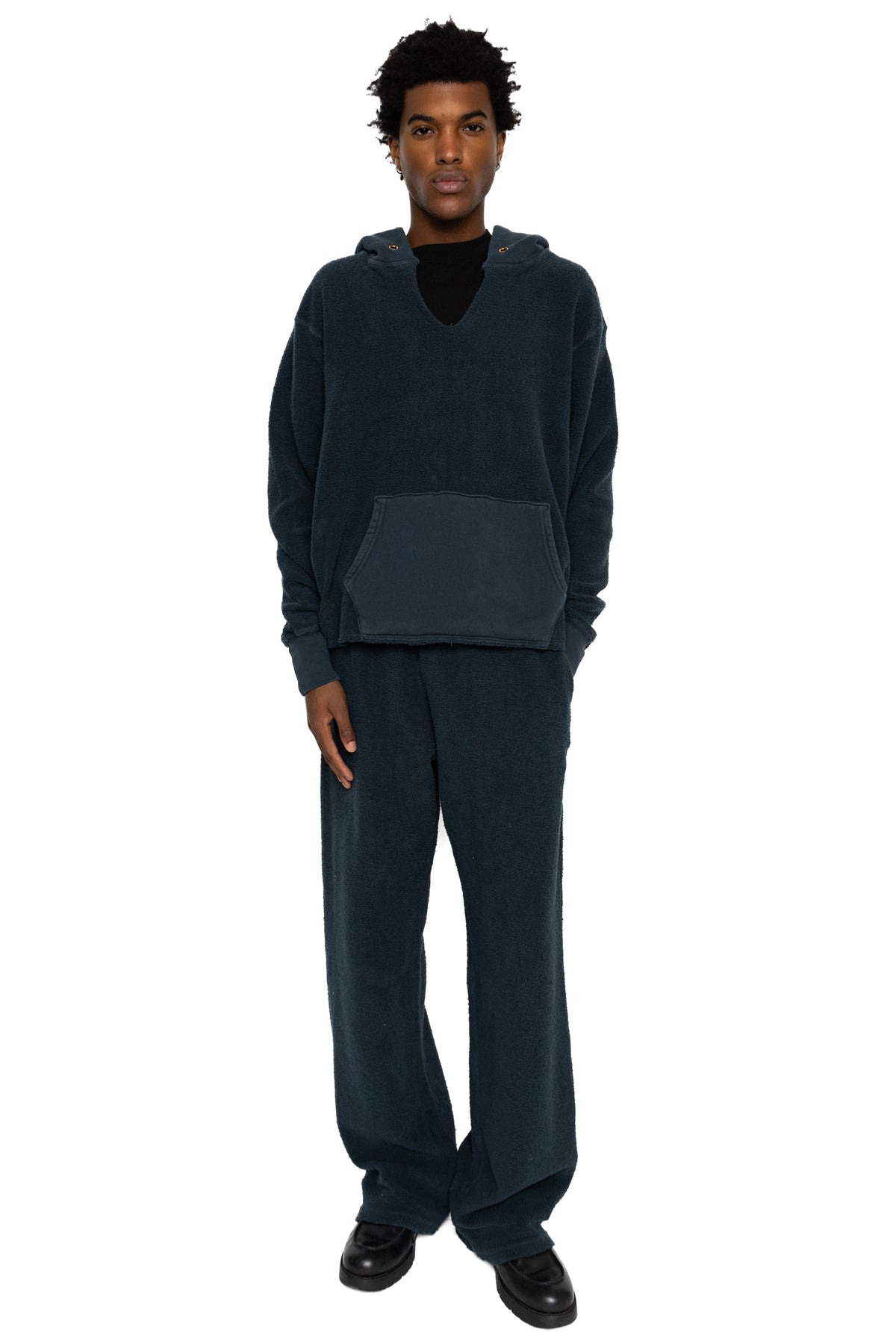 LES TIEN Heavyweight Inside Out Puddle Pant - Faded Black | REVERSIBLE